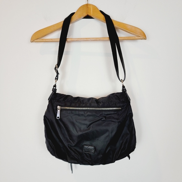 Co-Lab Nylon Crossbody Bag Purse Black Zipper Flap Pocket 25 inch drop a0620 - Picture 7 of 12